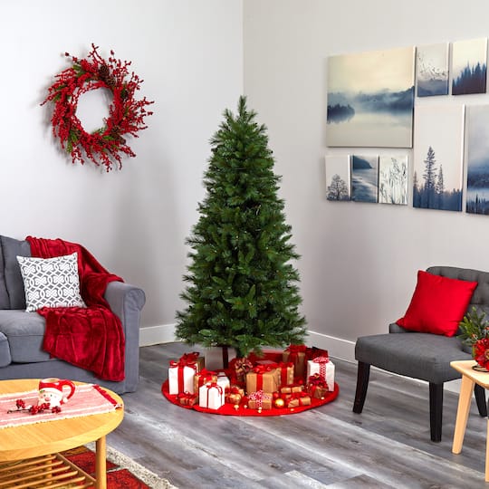 6ft. Pre-Lit West Virginia Mountain Pine Artificial Christmas Tree, Clear LED Lights